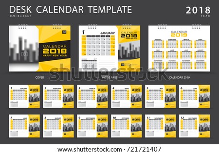 Calendar 2021, Desk calendar 2018 template. Set of 12 Months. Planner. Week starts on Sunday. Stationery design. advertisement. Business flyer. cover. Vector layout. 