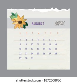 calendario para 2021 con flores