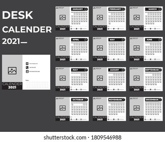 Calendar 2021 for monthly calendar template design set.2021 Calendar - illustration.Mock up.vector template.