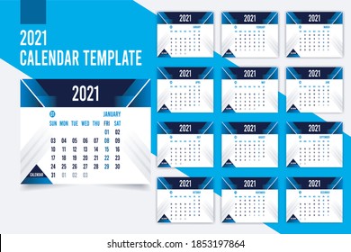 Nuevo diseño de plantilla de Calendar 2021
Calendario 2021