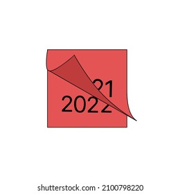 Calendar 2021 2021, pages of a red calendar are flying away, new year concept, on white background vector illustration calendar that it leaf through