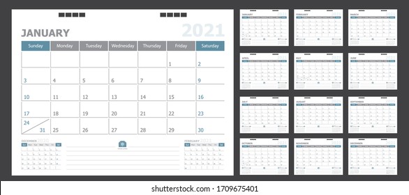 Calendar for 2021 pastel background