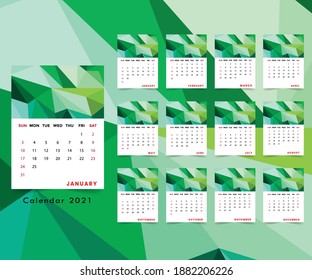 Calendar 2021 Planner Corporate Template Design Stock Vector (Royalty ...