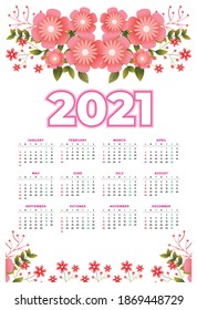 Calendar 2021 Professional design template. Use for printing and more