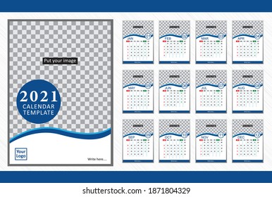 Calendar 2021 Professional design template