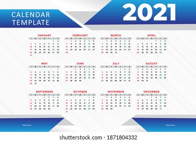 Calendar 2021 Professional design template