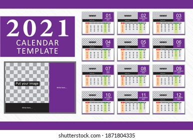 Calendar 2021 Professional design template