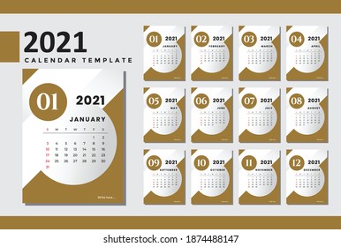 Calendar 2021 Professional design template.