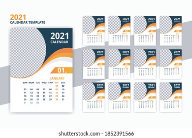 Calendar 2021 template design
2021 calendar design