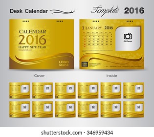 Calendar 2021 template, Desk Calendar 2016 Vector Design Template,Big set of Months, business calendar, business cover, Gold cover, vintage design