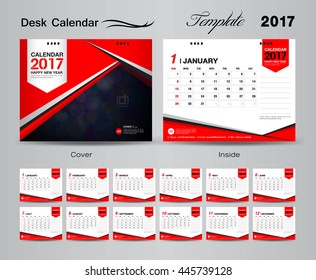 Calendar 2021 template, Desk Calendar 2017 Vector Design Template,Big set of Months, business calendar, business cover, Red cover, vintage design