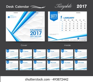 Calendar 2021 template, Desk Calendar 2017 Vector Design Template,Big set of Months, business calendar, business cover, Blue cover, vintage design