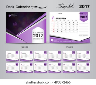 Calendar 2021 template, Desk Calendar 2017 Vector Design Template,Big set of Months, business calendar, business cover, Purple cover, vintage design