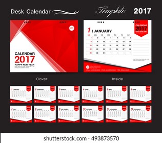 Calendar 2021 template, Desk Calendar 2017 Vector Design Template,Big set of Months, business calendar, business cover, Red cover, vintage design