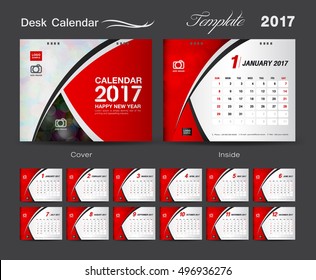 Calendar 2021 template, Desk Calendar 2017 Vector Design Template,Big set of Months, business calendar, business cover, Red cover, vintage design