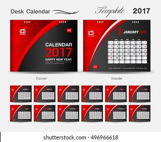Calendar 2021 template, Desk Calendar 2017 Vector Design Template,Big set of Months, business calendar, business cover, Red cover, vintage design