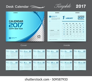 Calendar 2021 template, Desk Calendar 2017 Vector Design Template, Big set of Months, business calendar, Blue cover design, vintage design, advertisement