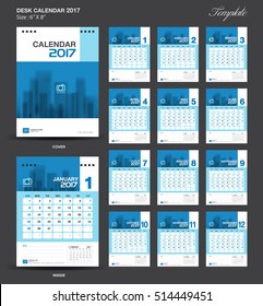 Calendar 2021 template, Desk Calendar 2017 Vector Design Template, Wall calendar template, Big set of Months, blue cover design, vintage design, advertisement