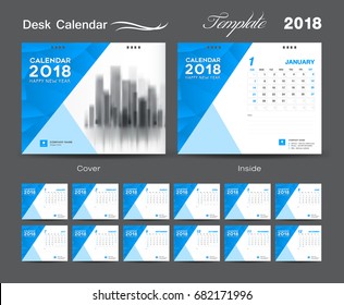 Calendar 2021 template, Desk Calendar 2018 Vector Design Template, Big set of Months, business calendar, Blue cover design, vintage design, advertisement, creative design