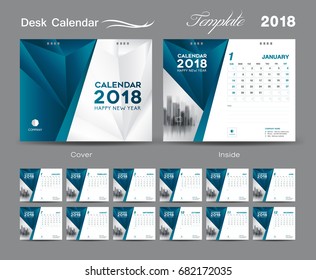 Calendar 2021 template, Desk Calendar 2018 Vector Design Template, Big set of Months, business calendar, Blue cover design, vintage design, advertisement, creative design