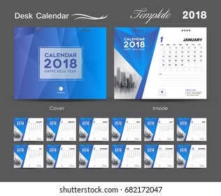 Calendar 2021 template, Desk Calendar 2018 Vector Design Template, Big set of Months, business calendar, Blue cover design, vintage design, advertisement, creative design