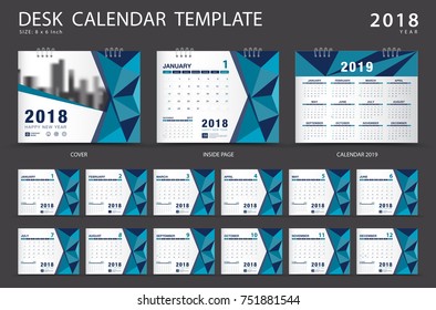 Desk Calendar 2019 Template 12 Months Stock Vector (Royalty Free ...