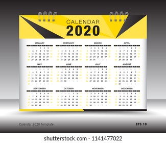 Calendar 2021 template, Desk Calendar 2020 desin, wall calendar, Yellow business brochure flyer, print media, advertisement, Simple design template