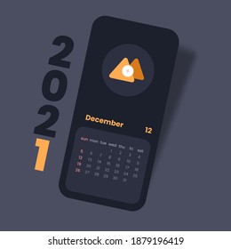 Calendar 2021 vector illustration. Creative desk calendar mockup.
