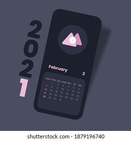 Calendar 2021 vector illustration. Creative desk calendar mockup.