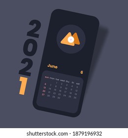 Calendar 2021 vector illustration. Creative desk calendar mockup.