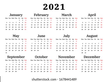 2028 Yearly Calendar 12 Months Yearly Stock Vector (Royalty Free ...