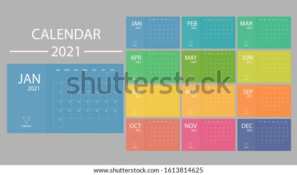Calendar 2021 Week Starts On Sunday Stock Vector Royalty Free