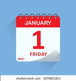 Calendar  the 2021  Winter  New year concept - Simple and stylish Vector design illustration. Good for new year's greeting.