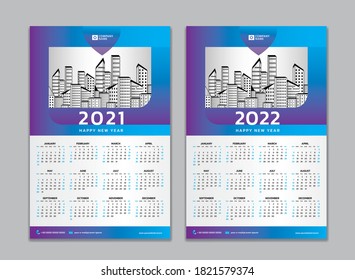 Calendar 2021-2022 template vector. wall calendar design, 12 months include. 