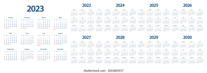 2030 Calendar Images, Stock Photos & Vectors | Shutterstock