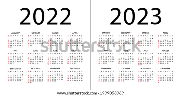 Calendar 2022 2023 Illustration Week Starts Stock Vector (Royalty Free ...