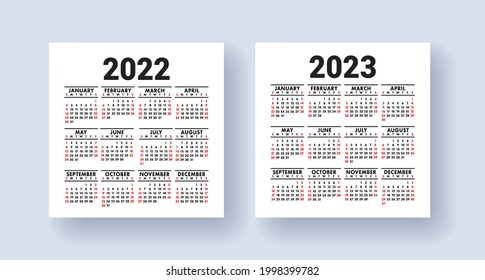 Calendar 2022 2023 Year Set Vector Stock Vector (Royalty Free ...