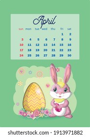 Calendar 2022 with cute cardboard animals for every month. Tiger, snow leopard, red panda, cat, hippo, owl, lion, hare, fox, hamster, cow. vertical calendar, week starts on Sunday. A4 format.