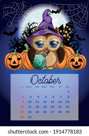 Calendar 2022 with cute cardboard animals for every month. Tiger, snow leopard, red panda, cat, hippo, owl, lion, hare, fox, hamster, cow. vertical calendar, week starts on Sunday. A4 format.