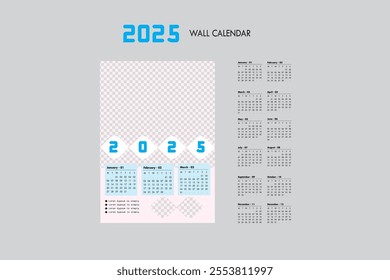 Calendar 2022 design, The year of the Tiger monthly cards templates, Set of 12 month, Week starts from Sunday. Design template for gerneral and corporate. flat illustration vector design