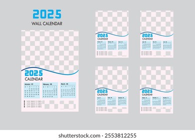 Calendar 2022 design, The year of the Tiger monthly cards templates, Set of 12 month, Week starts from Sunday. Design template for gerneral and corporate. flat illustration vector design