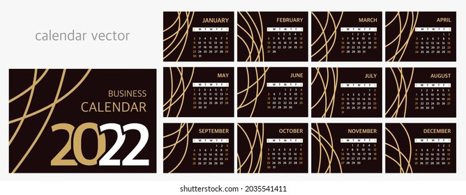 Calendar 2022 is fashionable and modern. The beginning of the week on Sunday.