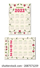Calendar 2022 with floral theme