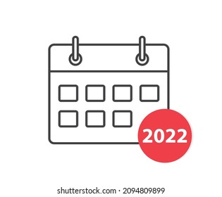 calendar for 2022 icon- vector illustration