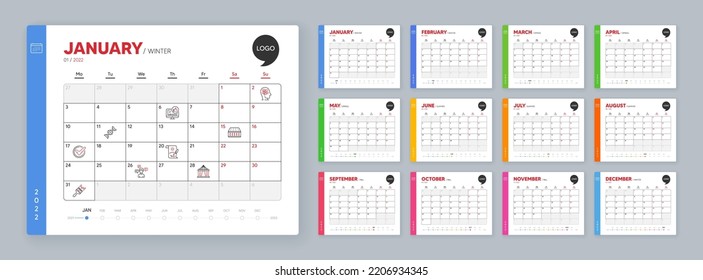 Calendar 2022 month schedule. Chemistry dna, Confirmed and Like video minimal line icons. Stress, Circus tent, Creative painting icons. Vector