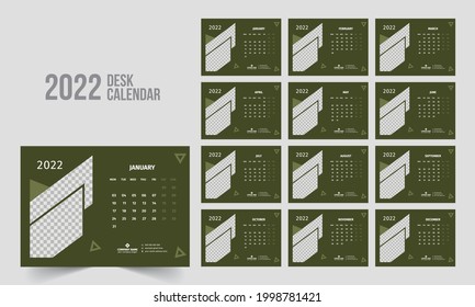 Calendar 2022 planner corporate template design set. Week starts on Monday. template for annual calendar 2022