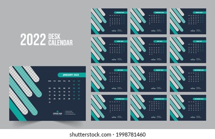 Calendar 2022 planner corporate template design set. Week starts on Monday. template for annual calendar 2022