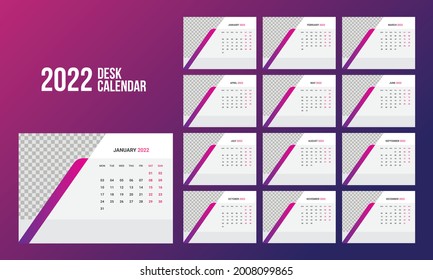 Calendar 2022 planner corporate template design set. Week starts on Monday. template for annual calendar 2022