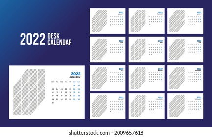 Calendar 2022 planner corporate template design set. Week starts on Monday. template for annual calendar 2022