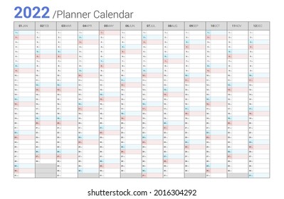 Estilo sencillo del planificador Calendar 2022